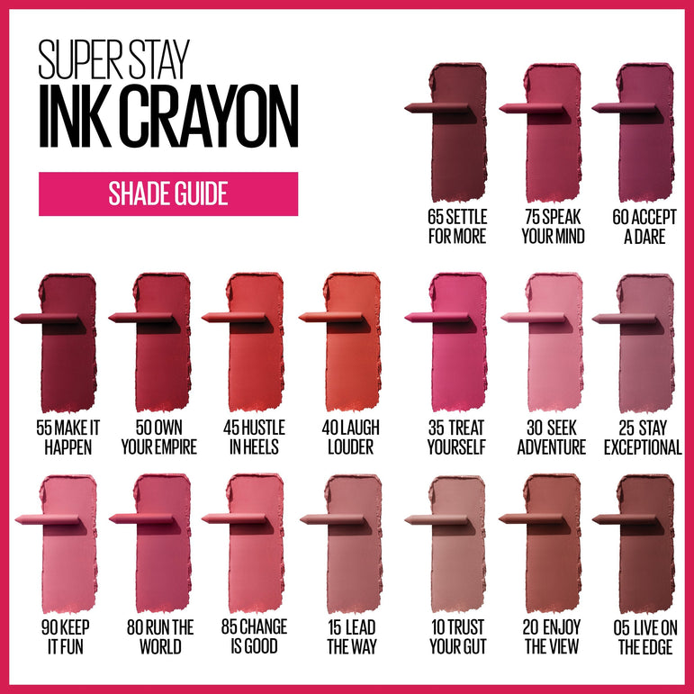 Superstay ink crayon lipstick, matte longwear lipstick makeup speak your  mind