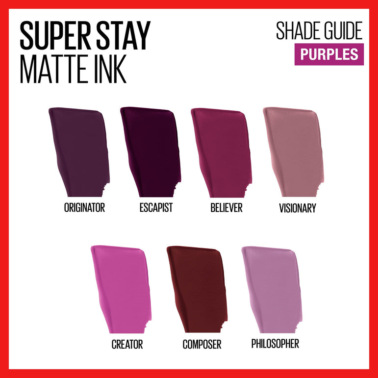 Maybelline SuperStay Matte Ink Liquid Lipstick, Lip Makeup, Escapist, 0.17 fl. oz.-CaribOnline