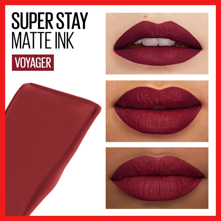 Maybelline SuperStay Matte Ink Liquid Lipstick, Lip Makeup, Voyager, 0.17 fl. oz.-CaribOnline