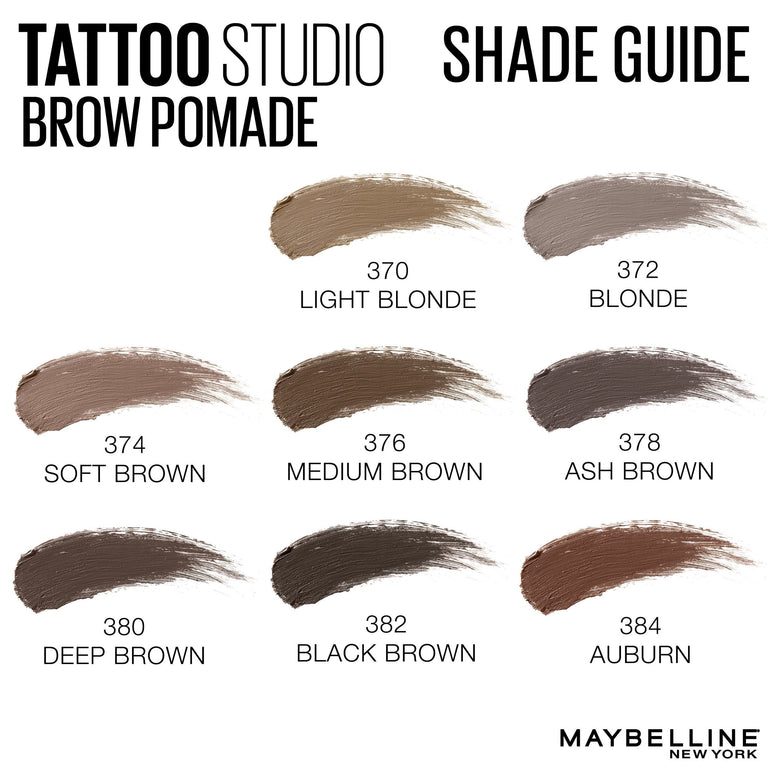 Maybelline TattooStudio Brow Pomade Long Lasting, Buildable, Eyebrow Makeup, Medium Brown, 0.106 oz.-CaribOnline