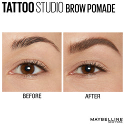 Maybelline TattooStudio Brow Pomade Long Lasting, Buildable, Eyebrow Makeup, Soft Brown, 0.106 oz.-CaribOnline