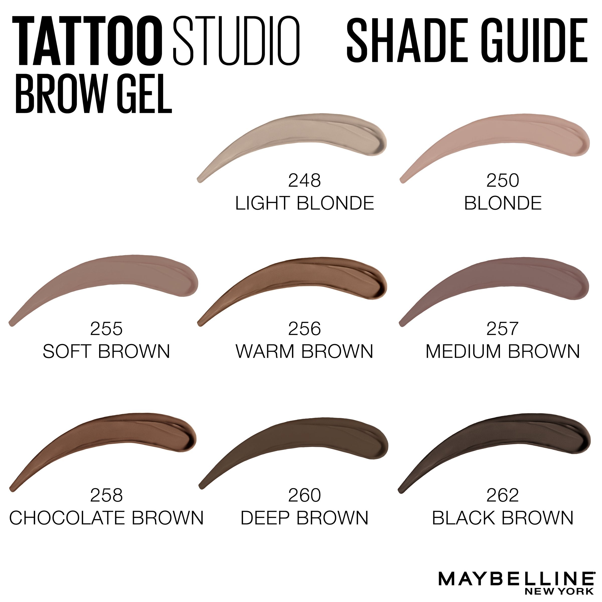 Maybelline TattooStudio Waterproof Eyebrow Gel Makeup, Medium Brown, 0.23 fl. oz.-CaribOnline