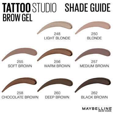 Maybelline TattooStudio Waterproof Eyebrow Gel Makeup, Medium Brown, 0.23 fl. oz.-CaribOnline