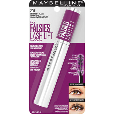 Maybelline The Falsies Lash Lift Washable Mascara Eye Makeup, Blackest Black, 0.32 fl. oz.-CaribOnline