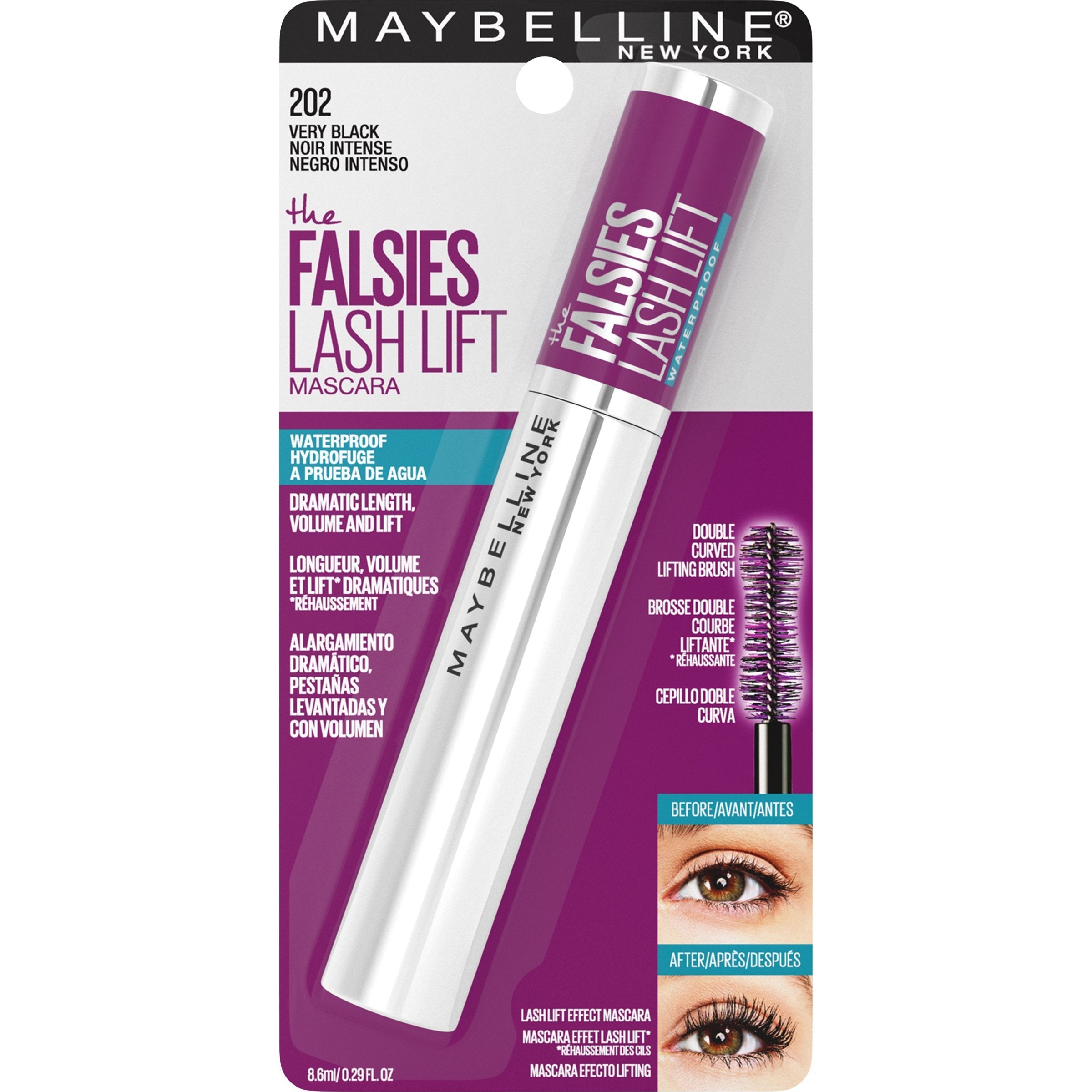 Maybelline The Falsies Lash Lift Waterproof Mascara Eye Makeup, Very Black, 0.29 fl. oz.-CaribOnline