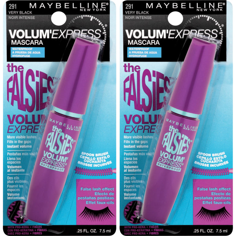 Maybelline The Falsies Waterproof Mascara Makeup, Very Black, 2 count-CaribOnline